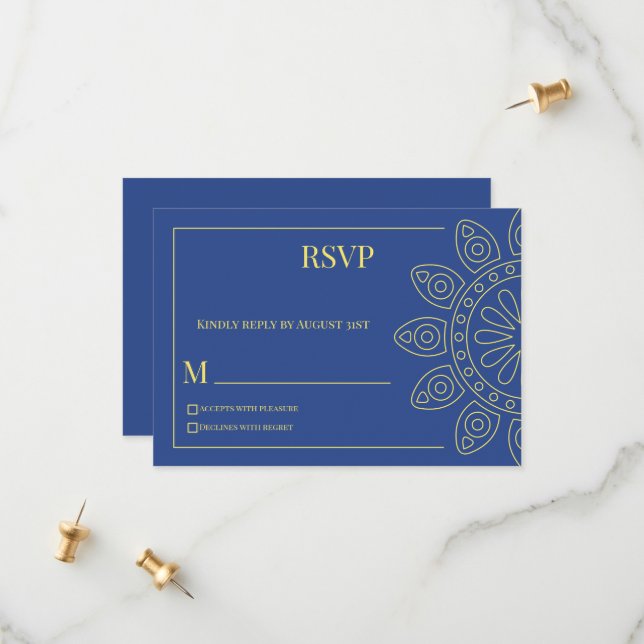 Reserva La Fecha Unity in Bloom Blue Response Card (Anverso/Reverso In Situ)