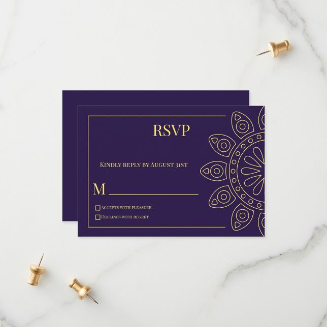 Reserva La Fecha Unity in Bloom Purple Response Card (Anverso/Reverso In Situ)