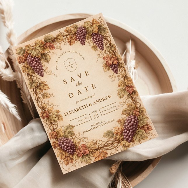 Reserva La Fecha Uvas de Viñedo Antiguo Boda (Subido por el creador)