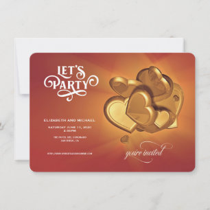 Reserva La Fecha Vamos a Fiesta Gold Hearts Guardar la fecha (Versi