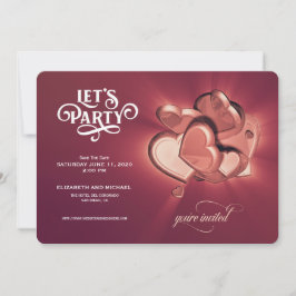 Reserva La Fecha ¡Vamos Fiesta! Rosa Corazones De Oro Guardar La Fe