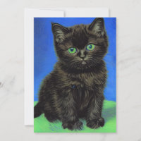 Van Gogh Style Black Kitten