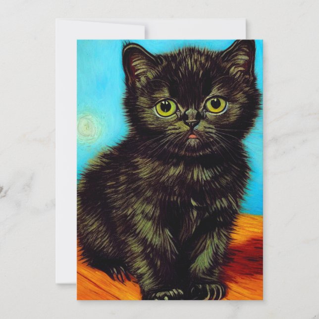 Reserva La Fecha Van Gogh Style Pouting Kitten (Anverso)