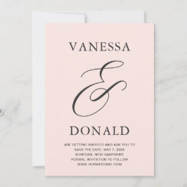 Reserva La Fecha Vanessa Rubor Pink Modern Boda