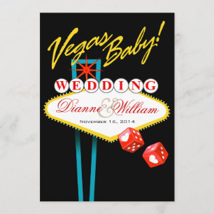 Reserva La Fecha ¡Vegas Baby! Boda Guardar la fecha en negro