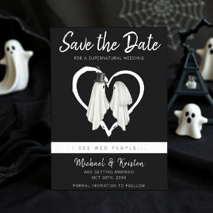 Reserva La Fecha Veo A Wed People Gótico Fantasma Boda Halloween