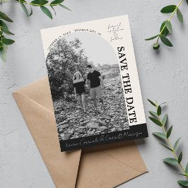 Reserva La Fecha Verdadera simplicidad 3 Beige moderno y negro