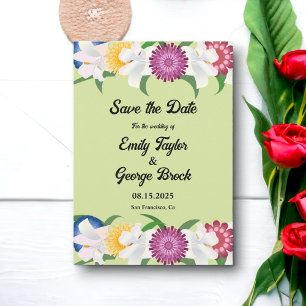 Reserva La Fecha Verde salvia Boho de verano Elegante Boda flor