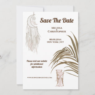 Reserva La Fecha Vestido de novia bohemio chic con atrapasueños de 