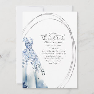 Reserva La Fecha Vestido elegante de bodas, ducha marrón con marco 