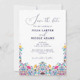 Reserva La Fecha Vibrante Boda arcoiris al estilo de la Fiesta Mexi