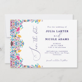 Reserva La Fecha Vibrante Boda arcoiris al estilo de la Fiesta Mexi