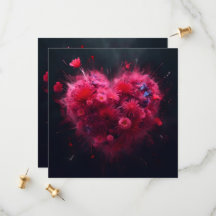 Vibrante ráfaga de corazón rosado