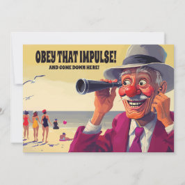 Reserva La Fecha Viejo con vidrio espía en la playa, gracioso