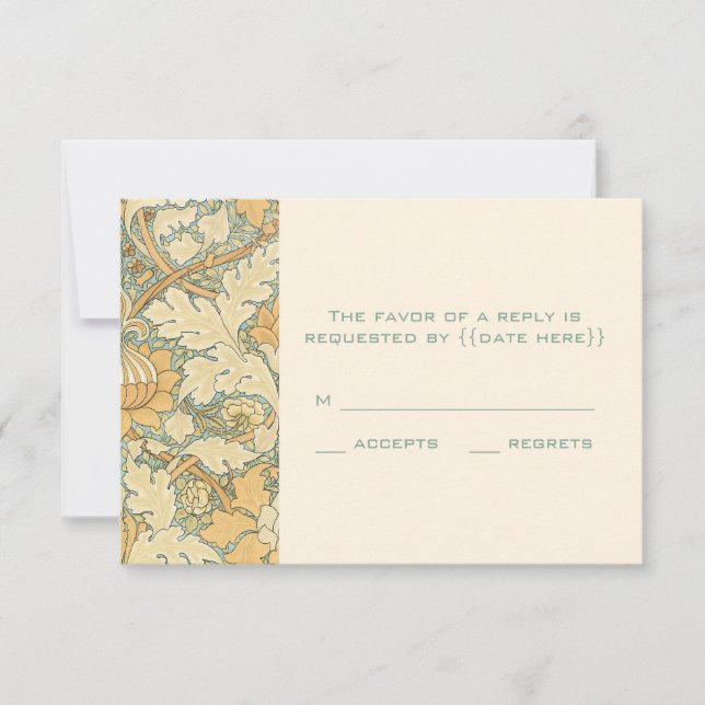 Reserva La Fecha Viejo Victoriano William Morris St James Floral (Anverso)