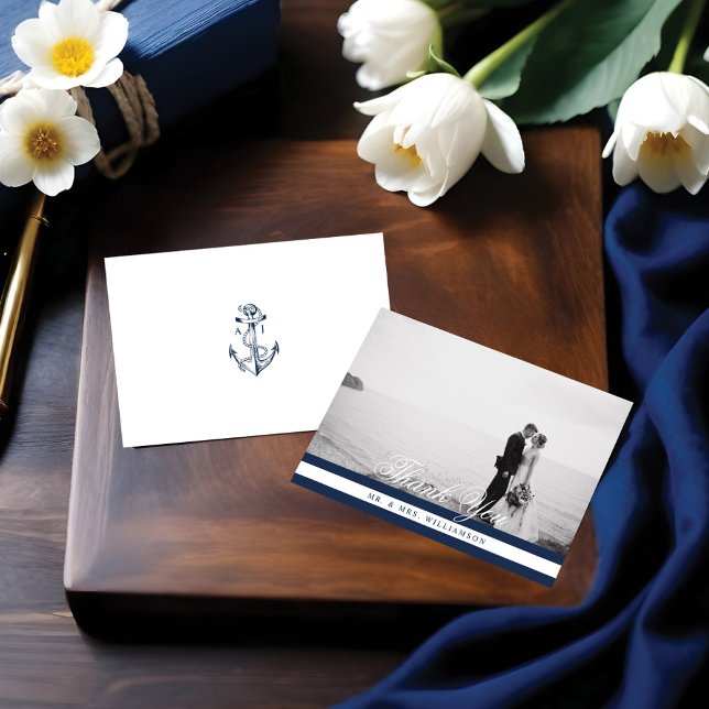 Reserva La Fecha Vinculamos La Armada Náutica Y El Blanco (We Tied The Knot Nautical Navy & White Save The Date)
