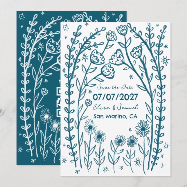 Reserva La Fecha Viñedos de Flores Silvestres Boda Fecha para Guard (Anverso / Reverso)