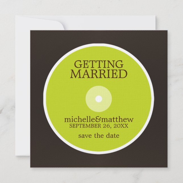 Reserva La Fecha Vinil Record Wedding Save the Date (Anverso)