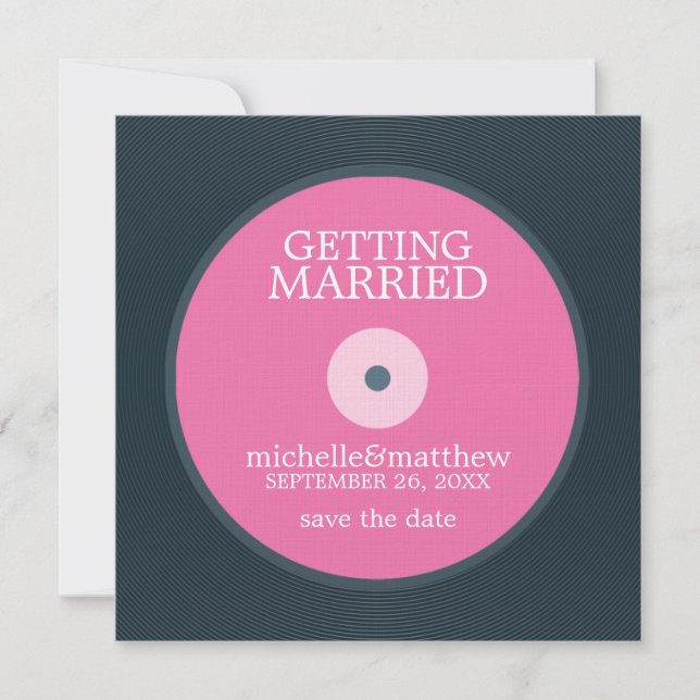 Reserva La Fecha Vinil Record Wedding Save the Date (Anverso)