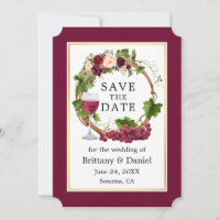 Vinos De Uva Floral De Acuarela Wreath Save The Da
