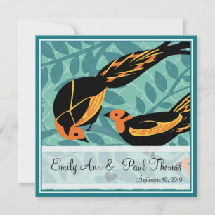 Reserva La Fecha Vintage Art Deco Bird Save the Date
