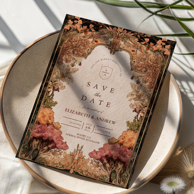 Reserva La Fecha Vintage Autumn Woodland Wedding (Subido por el creador)