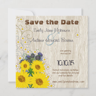 Reserva La Fecha Vintage Bird on WoodGrain Wedding Save the Date