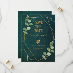 Reserva La Fecha Vintage Dark Green Save The Date