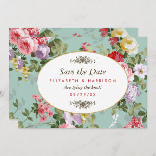 Reserva La Fecha Vintage Floral Garden Botanical Save The Date