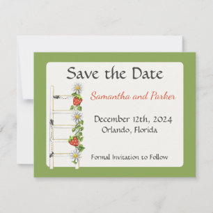 Reserva La Fecha Vintage Fresa Escalera Save The Date