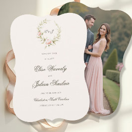 Reserva La Fecha Vintage Garden Ethereal Blush Floral Photo Wedding