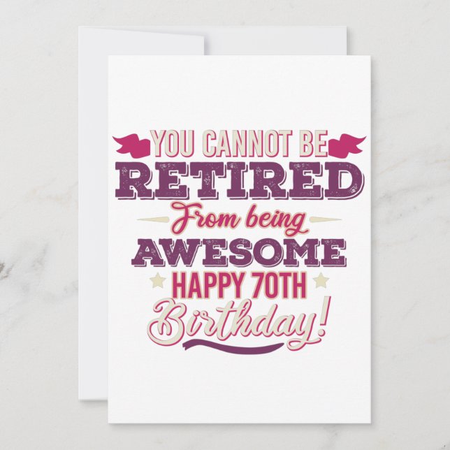 Reserva La Fecha vintage jubilado asombroso 70 cumpleaños (Anverso)