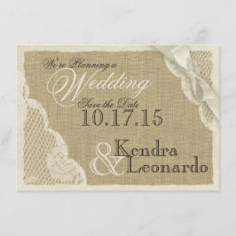 Reserva La Fecha Vintage Lace Save the Date