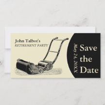 VINTAGE LawnMower Retirement Fiesta Save the Date