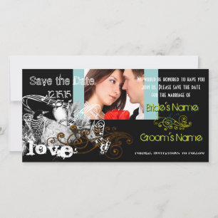 Reserva La Fecha Vintage Love Birds Guarde la Fecha Su Foto