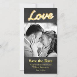 Reserva La Fecha Vintage Marquee Lights Save the Date Photo Card
