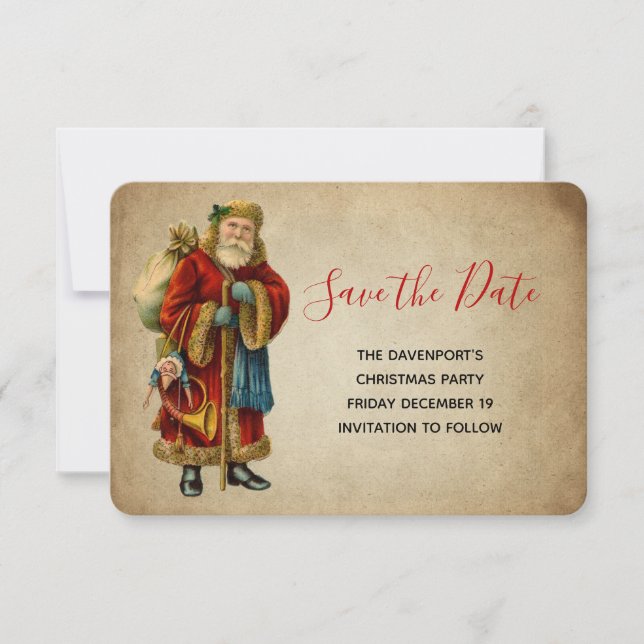 Reserva La Fecha Vintage Navidades de Santa Claus (Anverso)