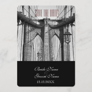 Reserva La Fecha Vintage New York Brooklyn Bridge