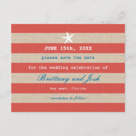 Reserva La Fecha Vintage Ocean Stripes Save the Date Invitation