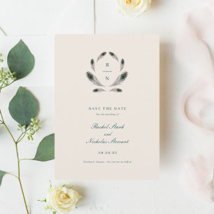 Reserva La Fecha Vintage Peacock Wedding Save the Date