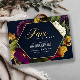 RESERVA LA FECHA VINTAGE RETRO BURGUNDY OCHRE MAROON FLOTE