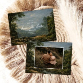 Reserva La Fecha Vintage Romantic tapestry blue Wedding photo