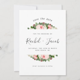 Reserva La Fecha Vintage Rubor Pink Florals Wedding Save the Date