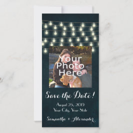 Reserva La Fecha Vintage Rustic String Lights Save the Date
