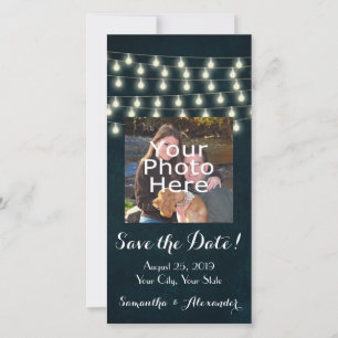 Reserva La Fecha Vintage Rustic String Lights Save the Date
