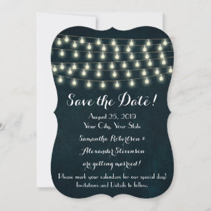 Reserva La Fecha Vintage Rustic String Lights Save the Date