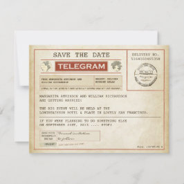 Reserva La Fecha vintage salve la fecha de los viejos telegramas
