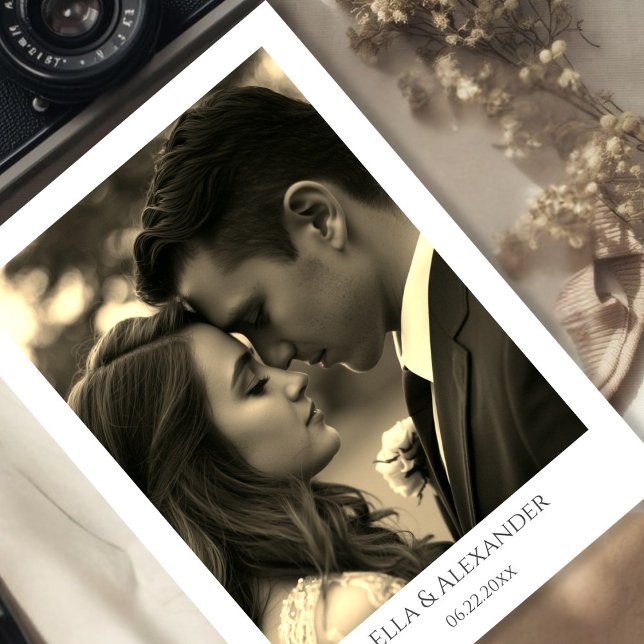 Reserva La Fecha Vintage Sepia Photo (Vintage Style Sepia Photo Overlay Save The Date)