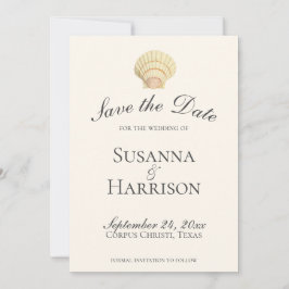 Reserva La Fecha Vintage Single Seashell Wedding Save the Date