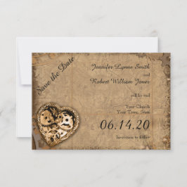 Reserva La Fecha Vintage Steampunk Bride Wedde Save the Date